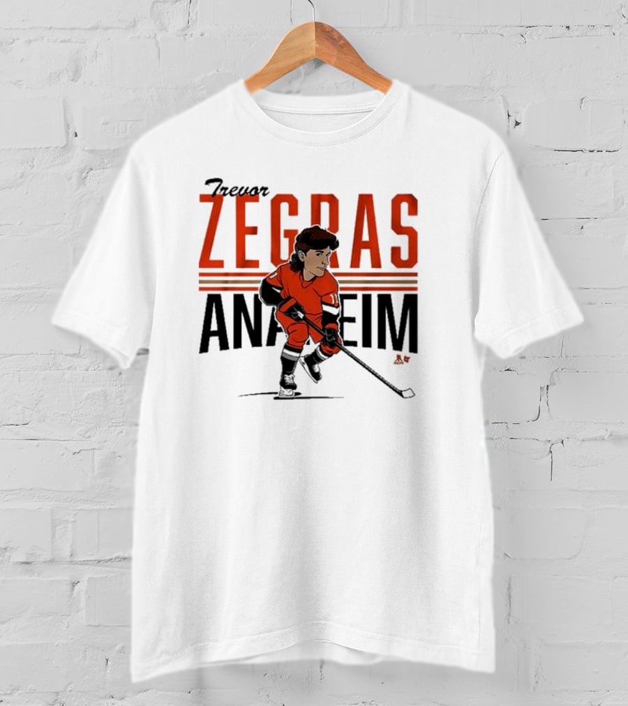 Trevor Zegras Anaheim Hockey Caricature T-Shirt