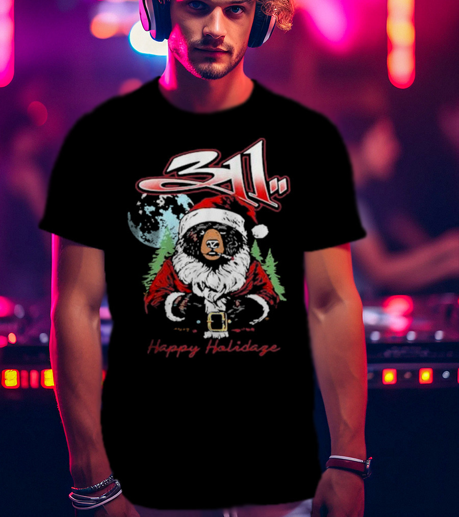 311 Santa Bear Happy Holidaze Christmas T-Shirt