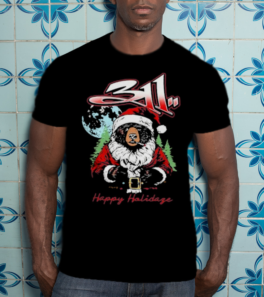 311 Santa Bear Happy Holidaze Christmas T-Shirt
