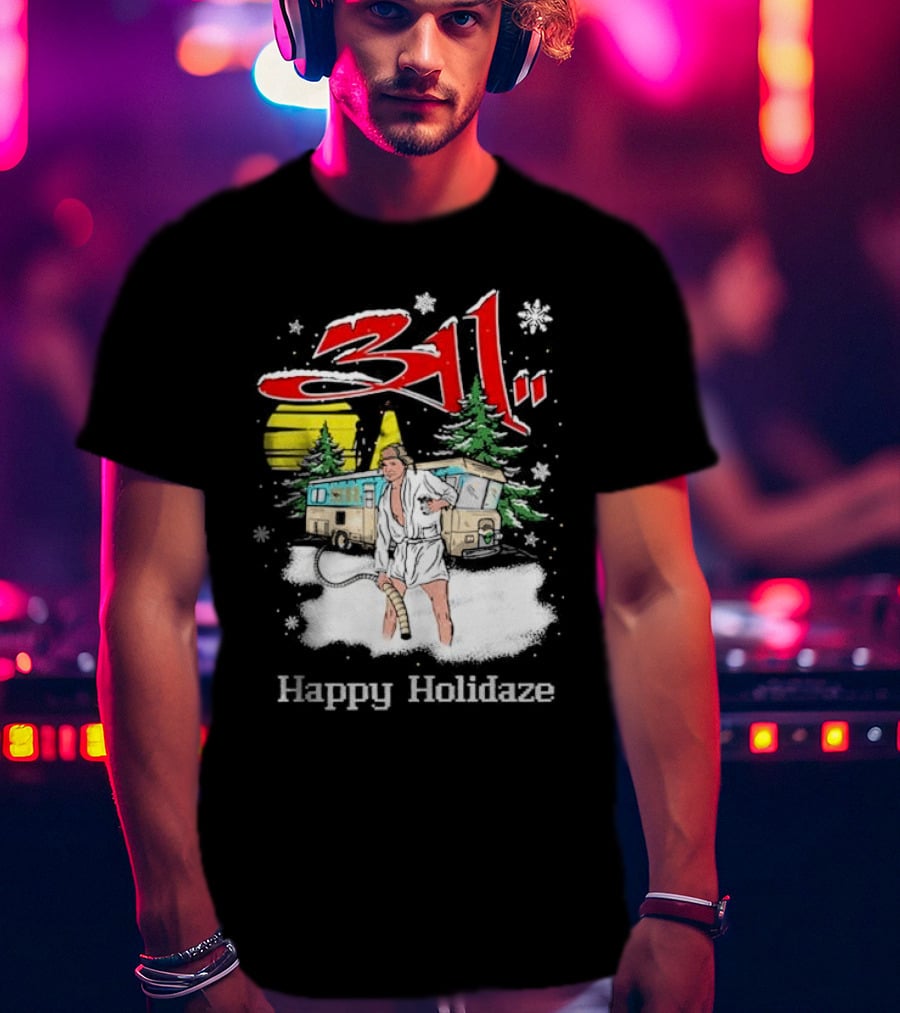 Happy Holidaze 311 Christmas Vacation RV Scene T-Shirt