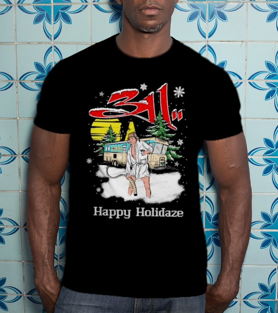 Happy Holidaze 311 Christmas Vacation RV Scene T-Shirt
