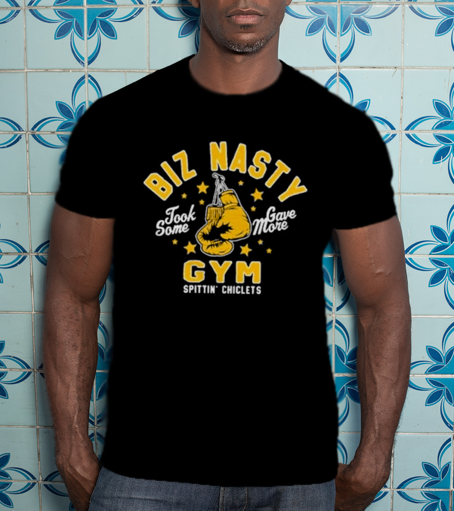 Biz Nasty Gym Took Some Gave More Spittin' Chiclets Boxing Gloves Stars T-Shirt