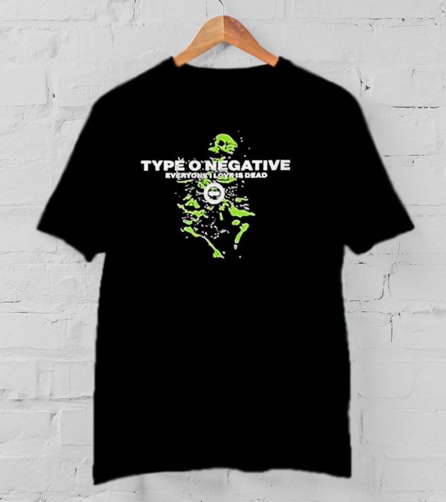 Type O Negative Everyone I Love Is Dead Green Skeleton T-Shirt