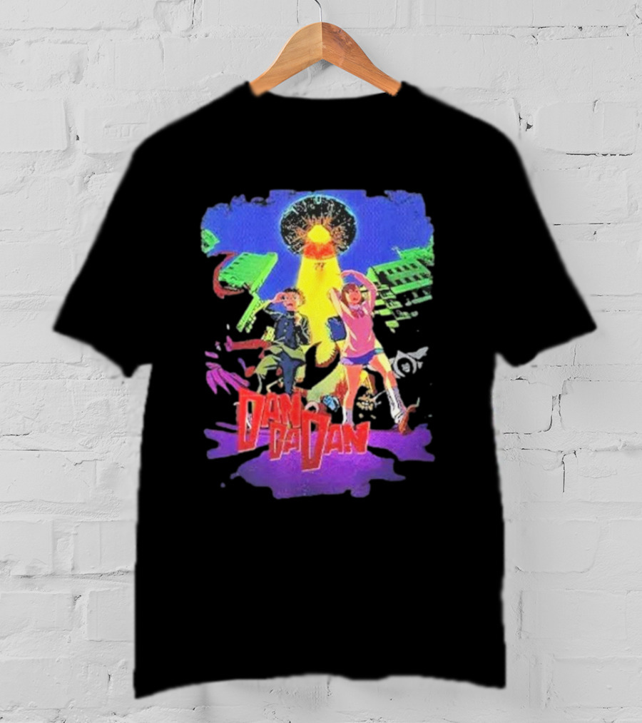 Dan Da Dan Manga Anime UFO Adventure Neon Colors T-Shirt