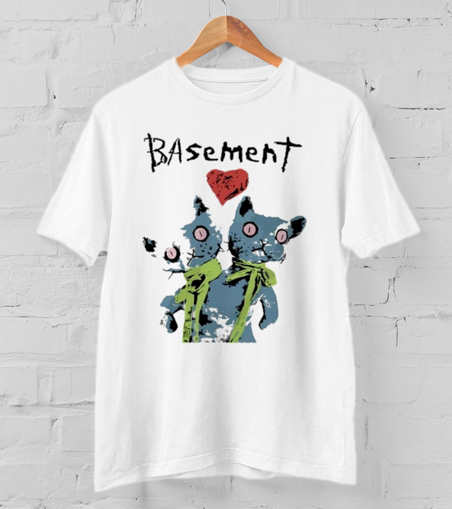 Basement Siamese Cats With Heart T-Shirt