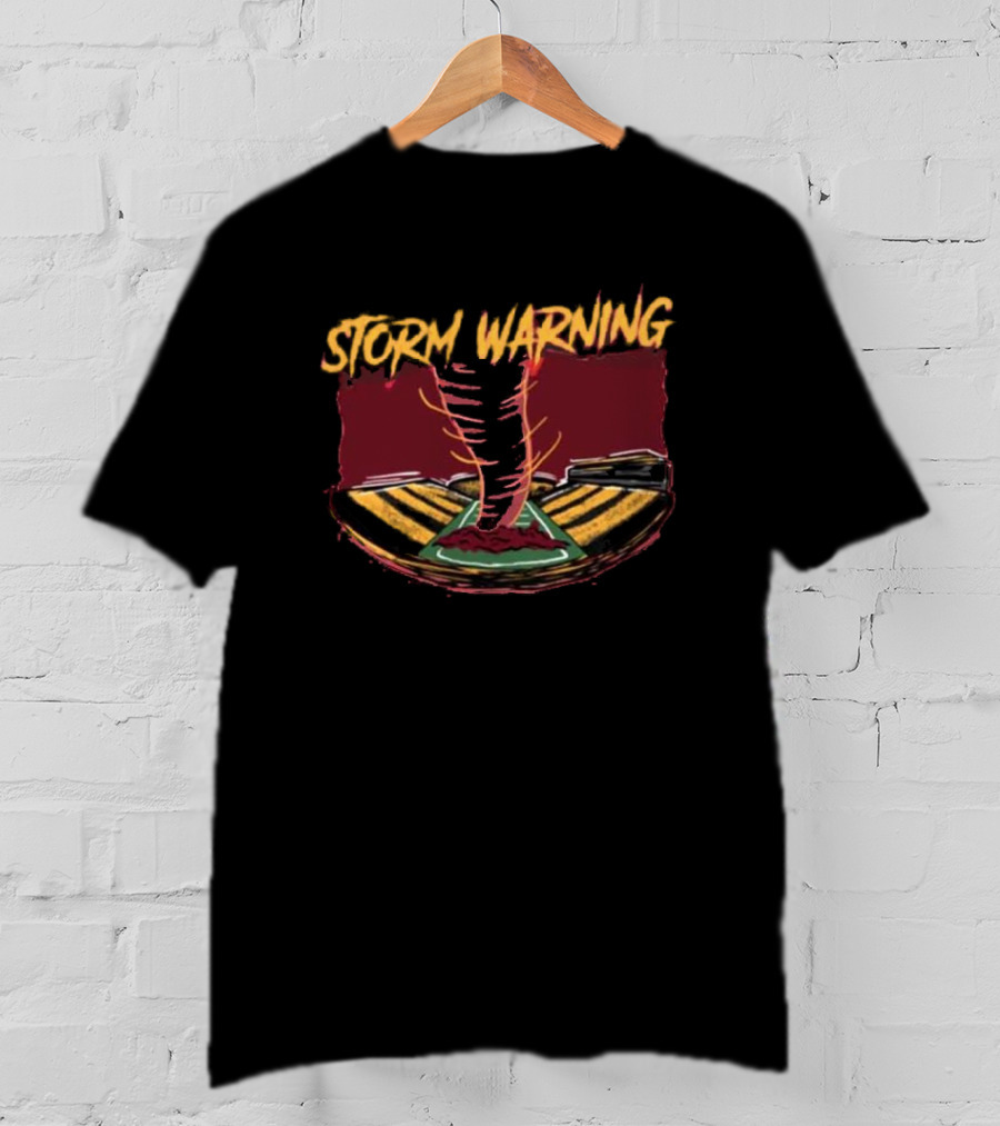 Iowa State Storm Warning Tornado Football Field Scene T-Shirt