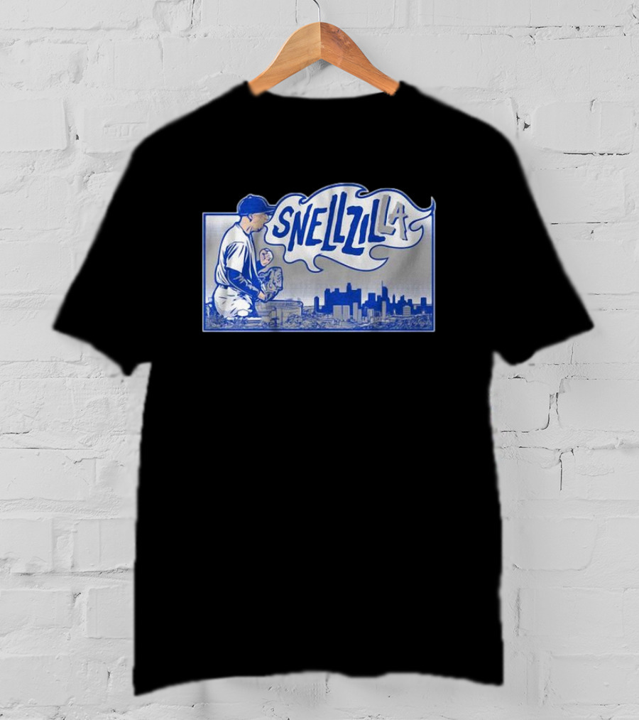 Blake Snell Snellzilla LA Baseball Pitcher City Skyline T-Shirt