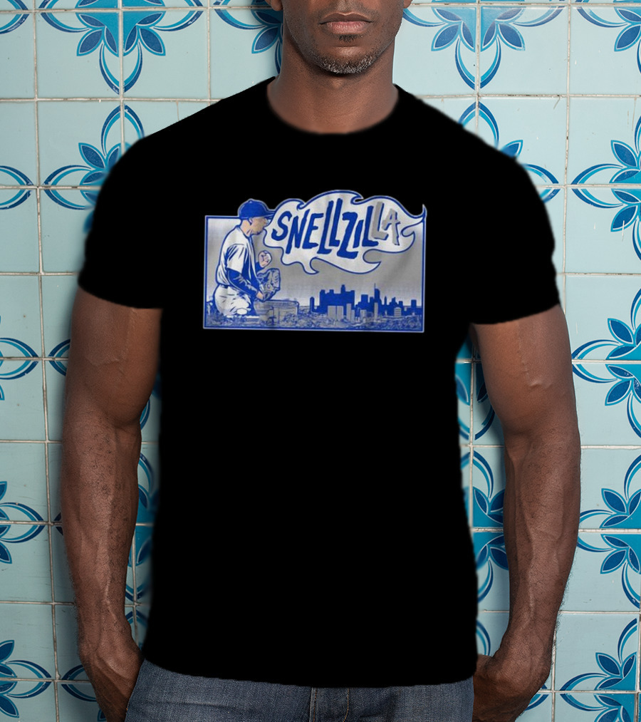 Blake Snell Snellzilla LA Baseball Pitcher City Skyline T-Shirt