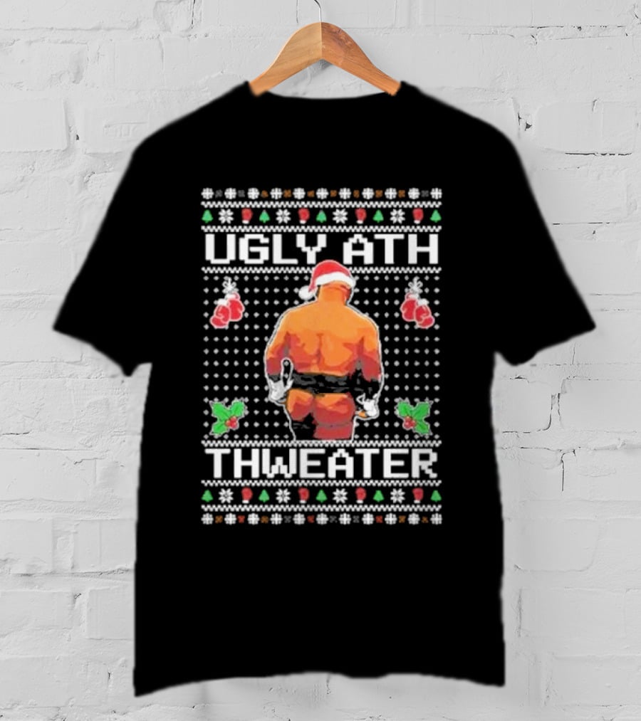 Mike Tyson Ugly Ath Thweater Ugly Christmas Sweater Santa Boxing T-Shirt