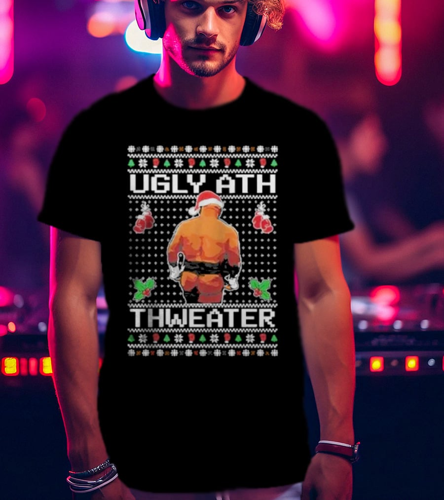 Mike Tyson Ugly Ath Thweater Ugly Christmas Sweater Santa Boxing T-Shirt