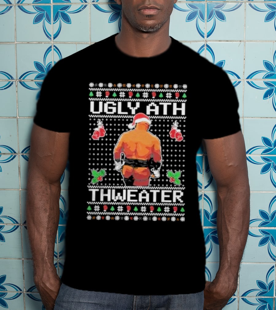 Mike Tyson Ugly Ath Thweater Ugly Christmas Sweater Santa Boxing T-Shirt
