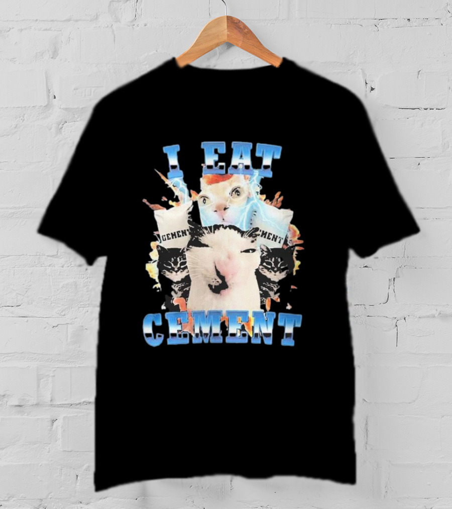I Eat Cement Exploding Cat Faces T-Shirt