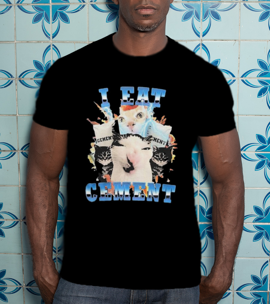 I Eat Cement Exploding Cat Faces T-Shirt