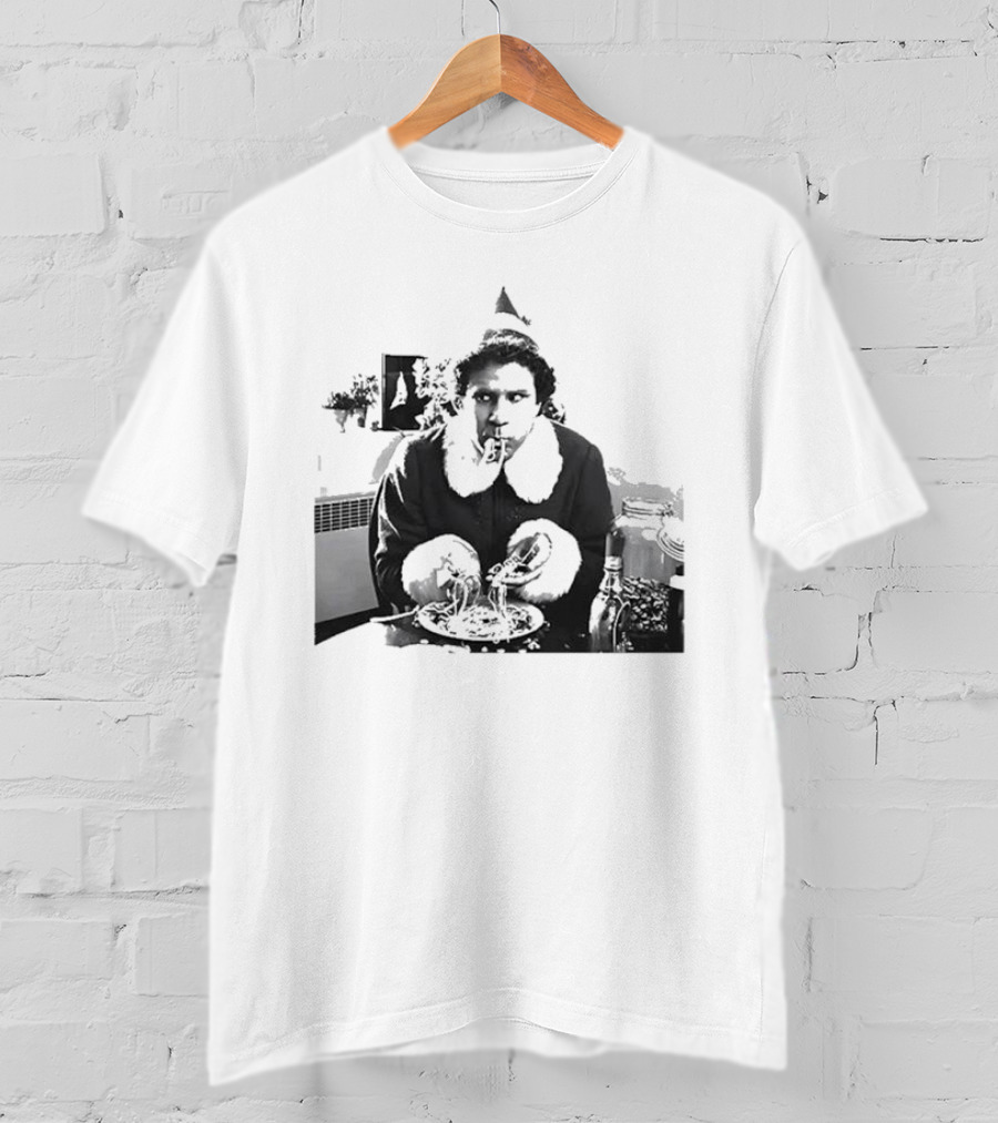 Elf Eating Spaghetti Christmas T-Shirt