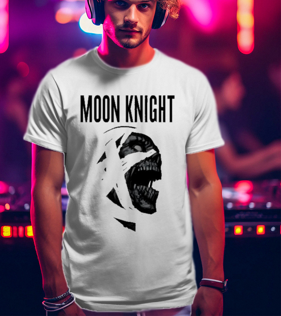 Moon Knight Logo With Intense Wrapped Mask T-Shirt