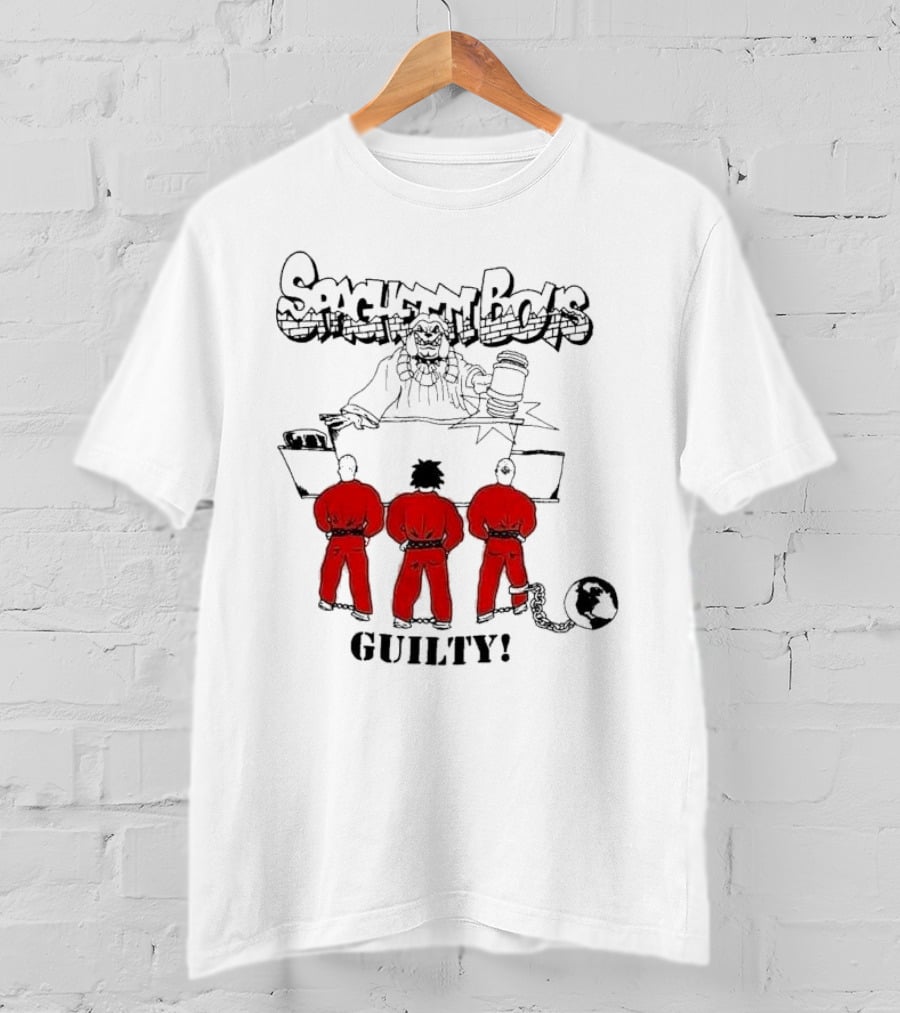 Spaghetti Boys Guilty Comic Judge Prisoners Earth Chain T-Shirt