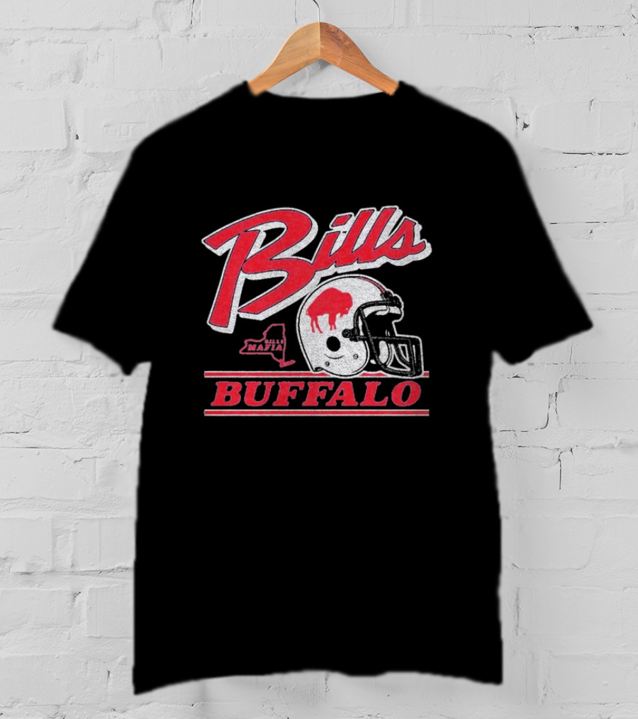 Bills Mafia Buffalo Football Helmet Red And White T-Shirt