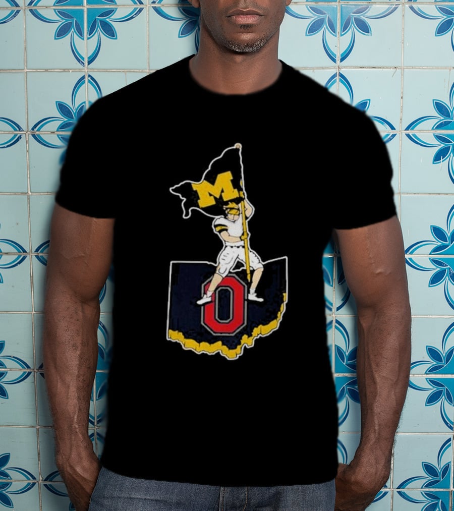 Dave Portnoy Michigan Flag Plant On Ohio Outline T-Shirt