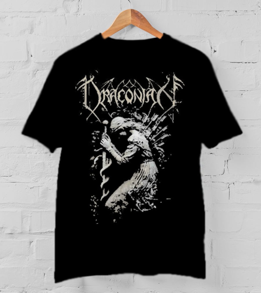 Draconian Heretic Blessed Be The Heretic Mystical Figure Staff And Wings T-Shirt