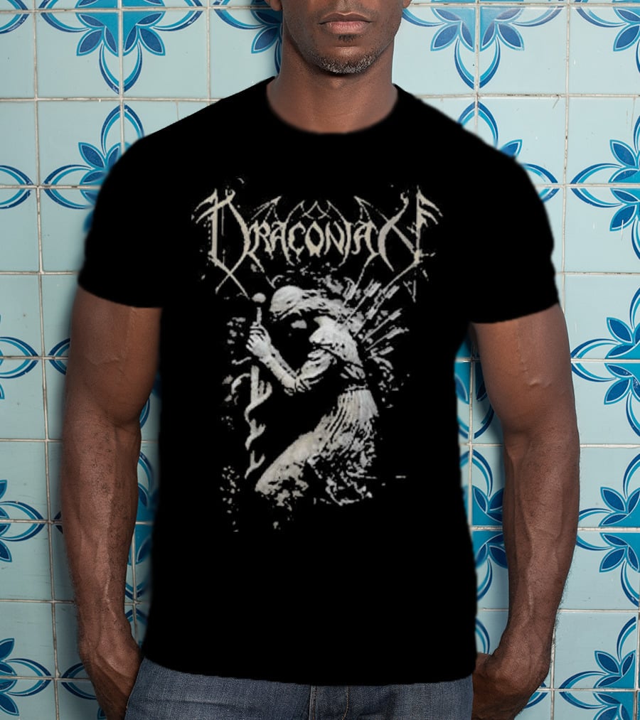 Draconian Heretic Blessed Be The Heretic Mystical Figure Staff And Wings T-Shirt