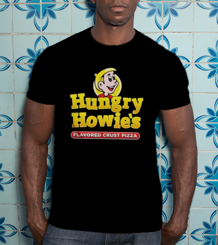 Hungry Howie's Flavored Crust Pizza Logo Vintage Character T-Shirt
