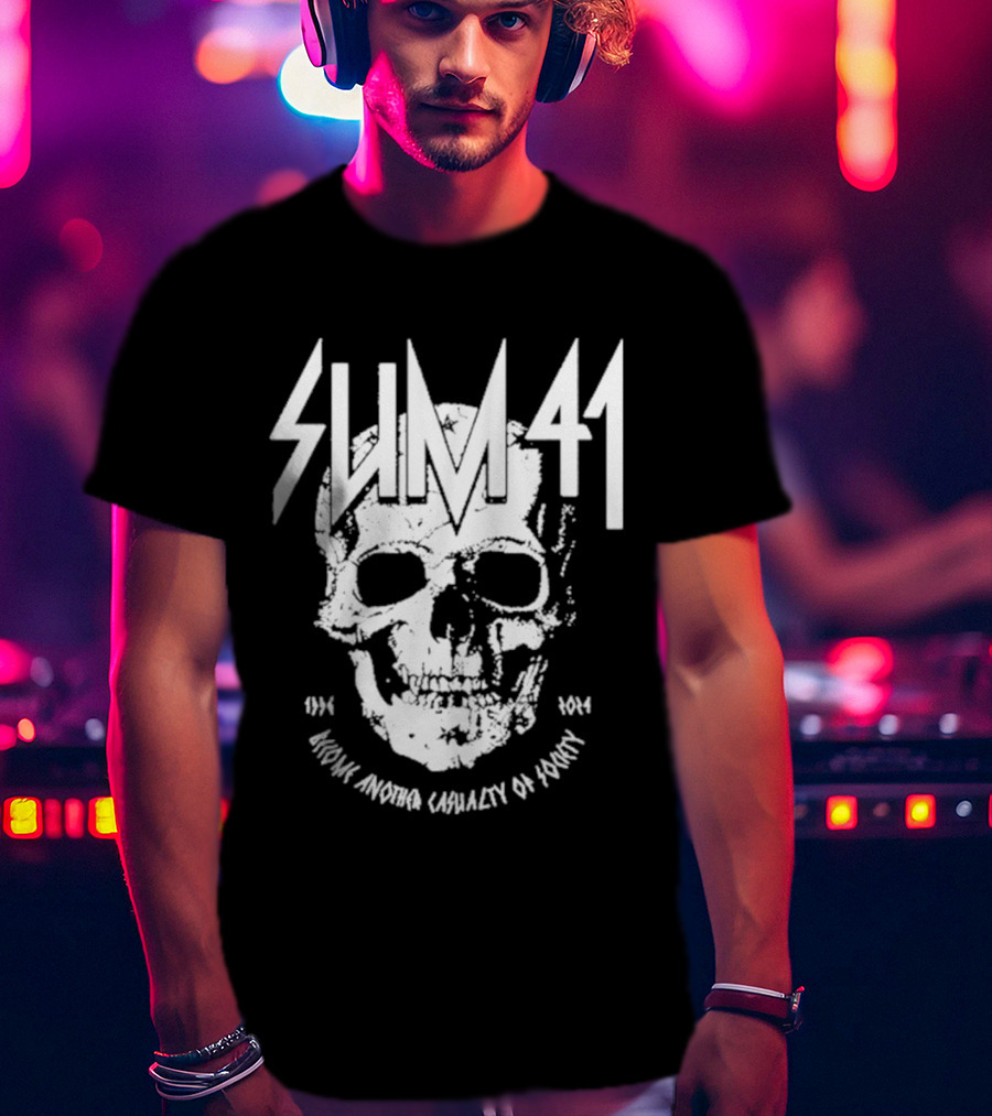 SUM 41 Iconic Another Casualty Of Society Skull 1996-2014 T-Shirt