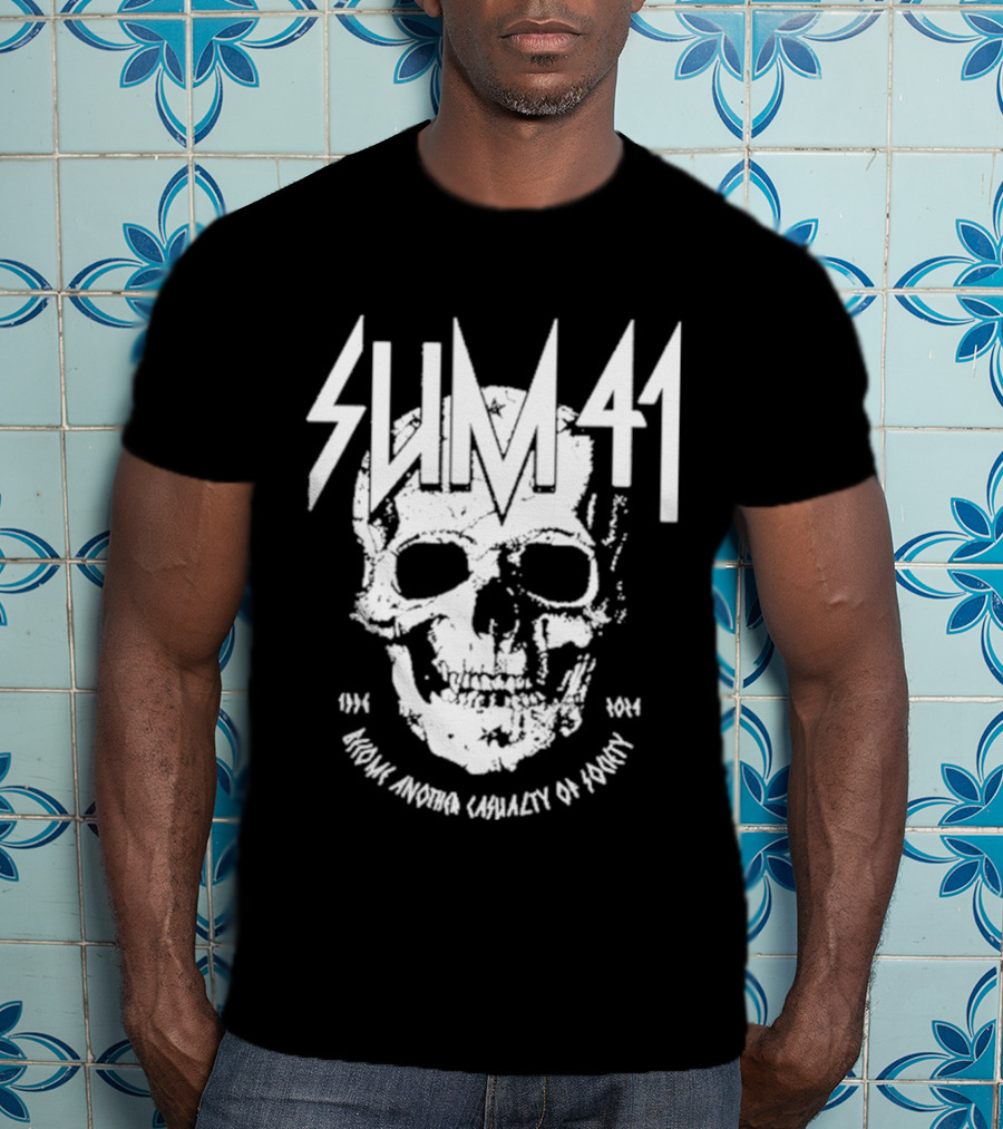 SUM 41 Iconic Another Casualty Of Society Skull 1996-2014 T-Shirt