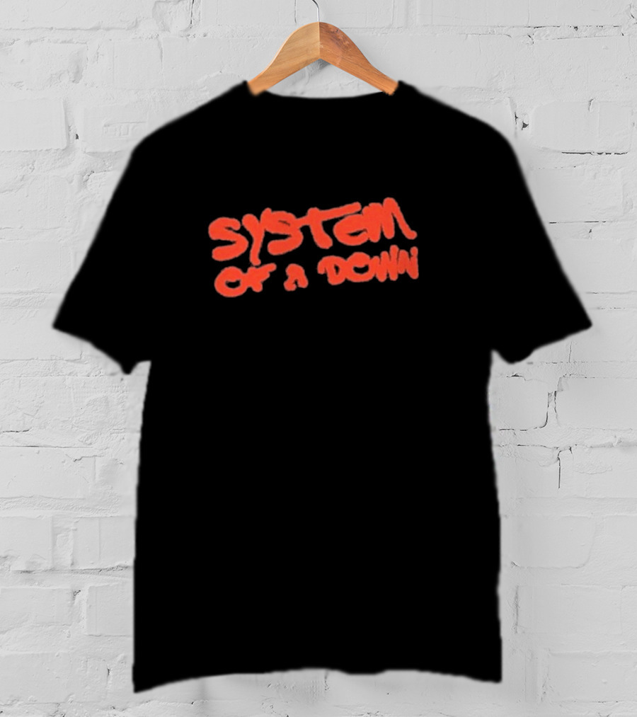 System Of A Down Puff Script Vintage Style Graphic T-Shirt