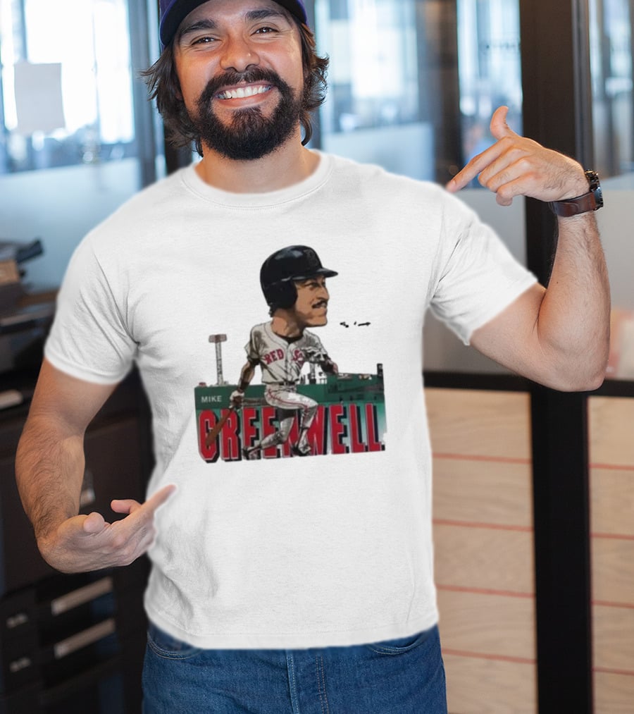 Mike Greenwell Boston Red Sox Baseball Legend Caricature Fenway Park T-Shirt