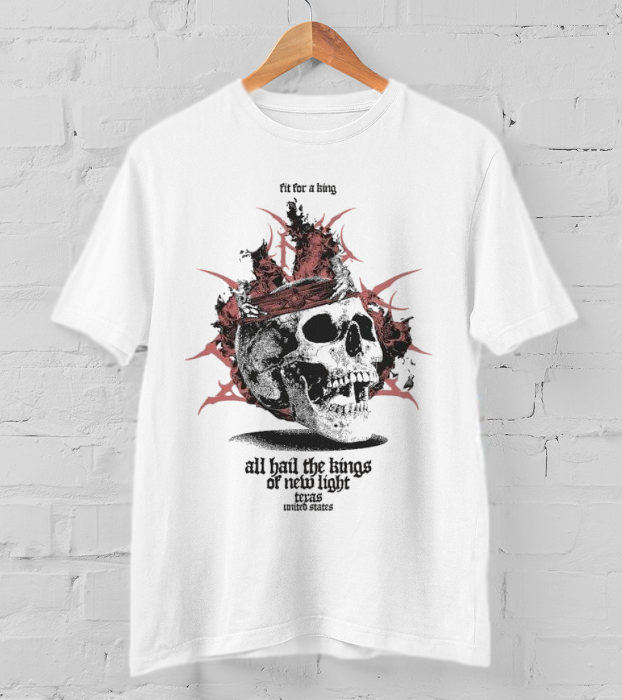 Fit For A King Skull All Hail The Kings Of New Light Texas United States T-Shirt