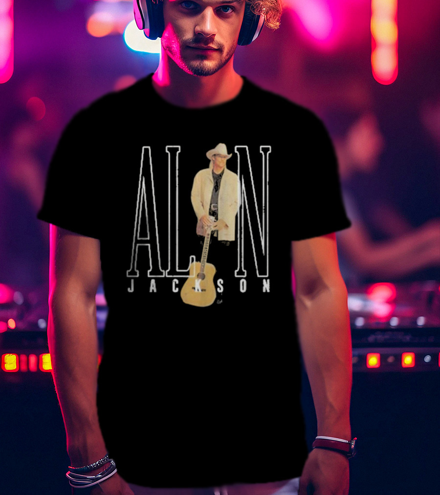 Alan Jackson Country Music Icon Standing With Guitar T-Shirt