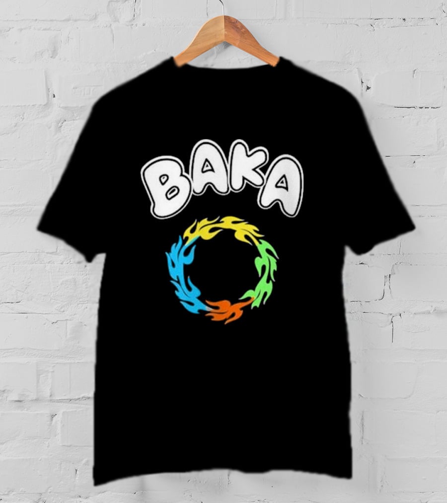 BAKA Colorful Flame Ring Burst T-Shirt