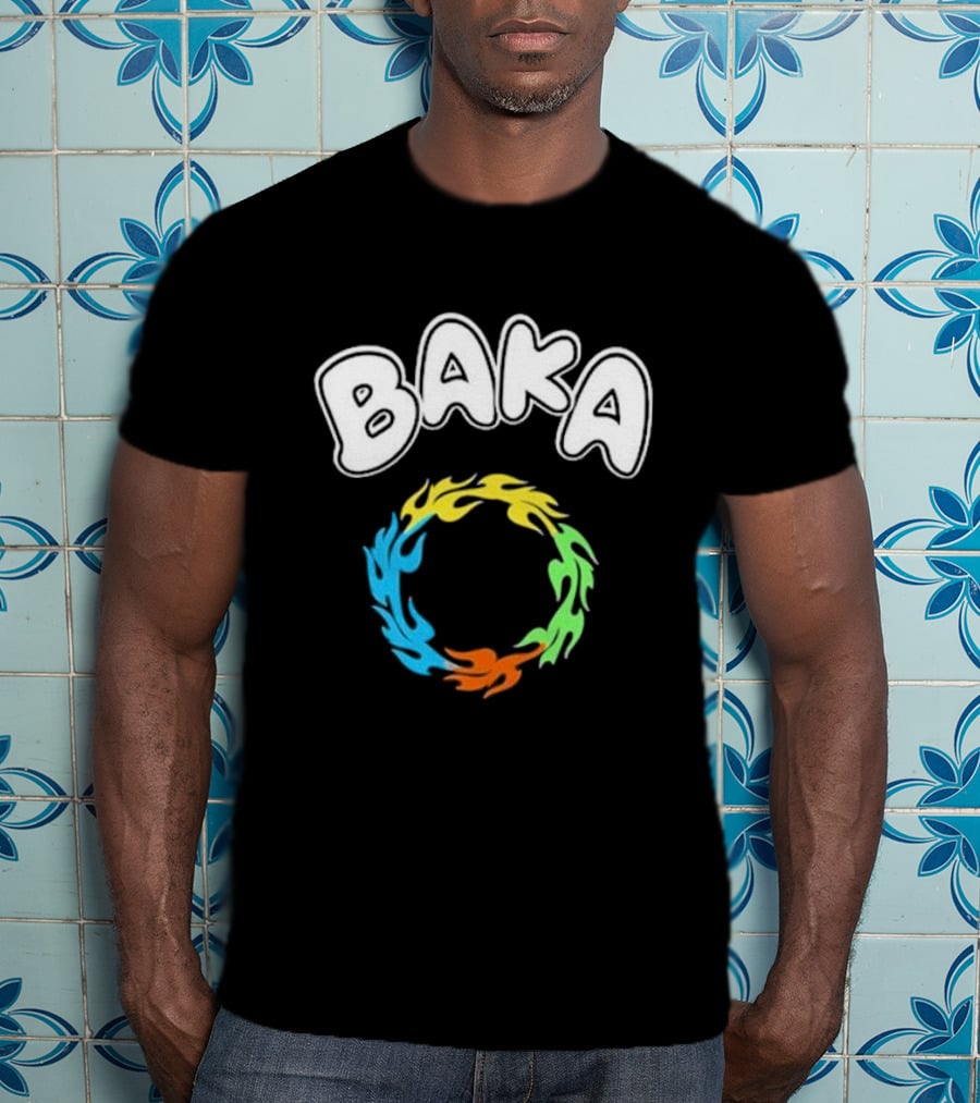 BAKA Colorful Flame Ring Burst T-Shirt