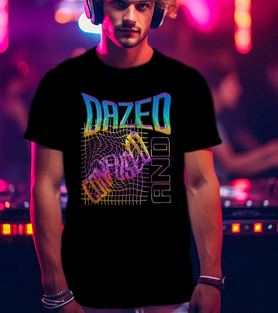 Dazed And Confused Vibrant Psychedelic Pattern Midnight Law T-Shirt