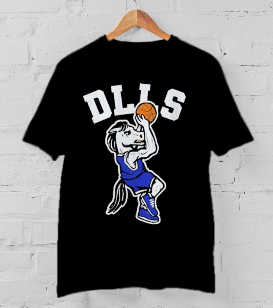 DLLS Basketball Horse Player In Blue Jersey T-Shirt