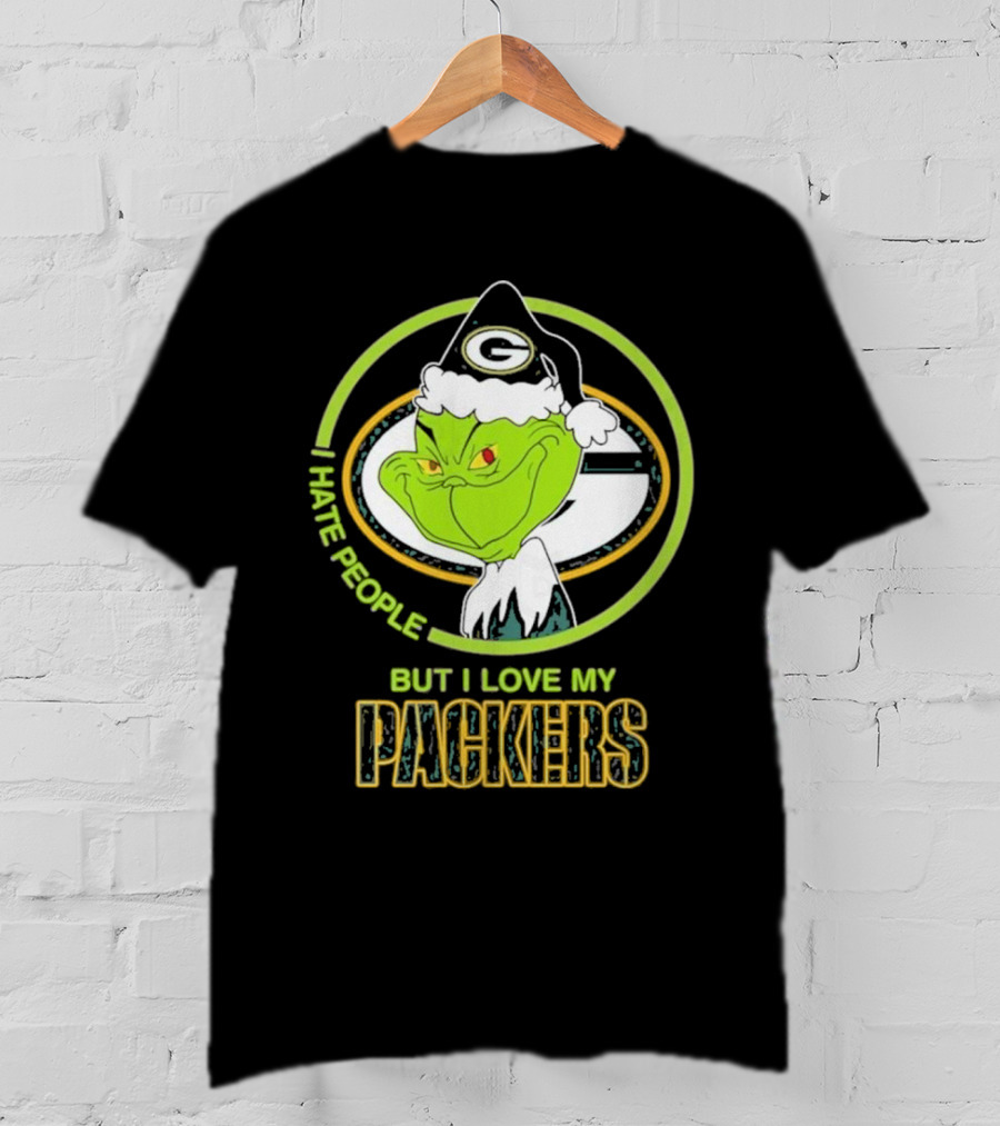 I Hate People But I Love My Packers Grinch Green Bay Packers T-Shirt