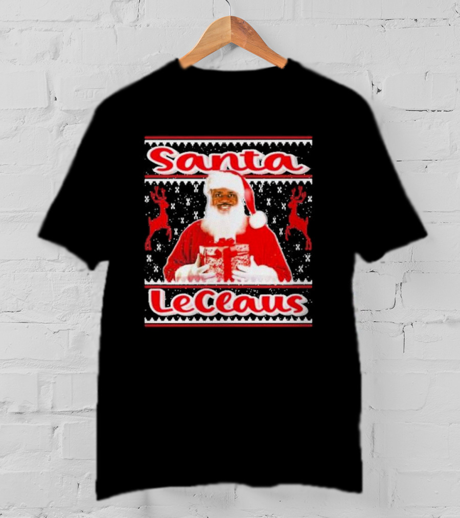 Lebron James Santa LeClaus Ugly Christmas Sweater Festive Holiday Reindeer T-Shirt