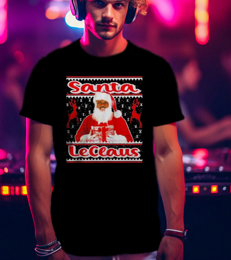 Lebron James Santa LeClaus Ugly Christmas Sweater Festive Holiday Reindeer T-Shirt