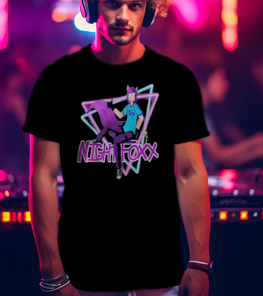 NightFoxx Neon Triangle Aesthetic T-Shirt