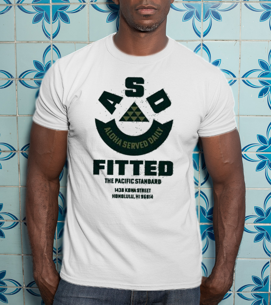 ASD Aloha Served Daily Fitted The Pacific Standard 1438 Koma Street Honolulu HI 96814 T-Shirt