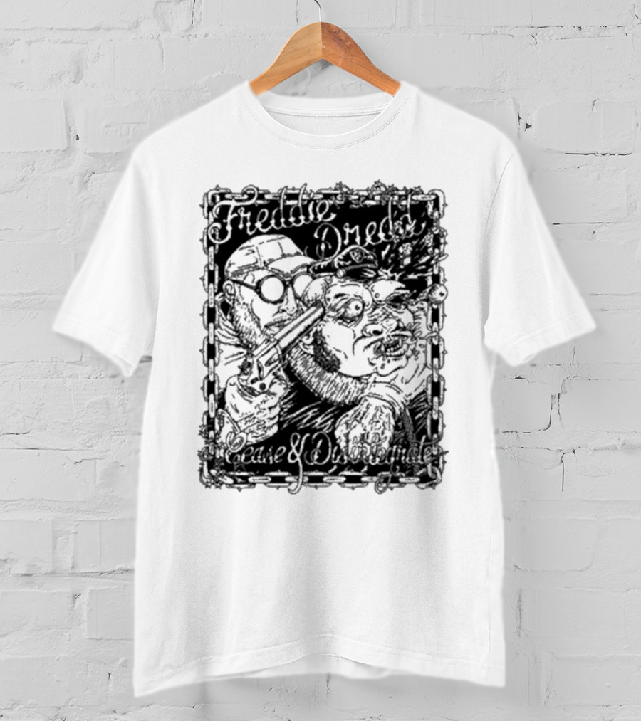 Freddie Dredd Cease And Disintegrate Chain Border Gun T-Shirt