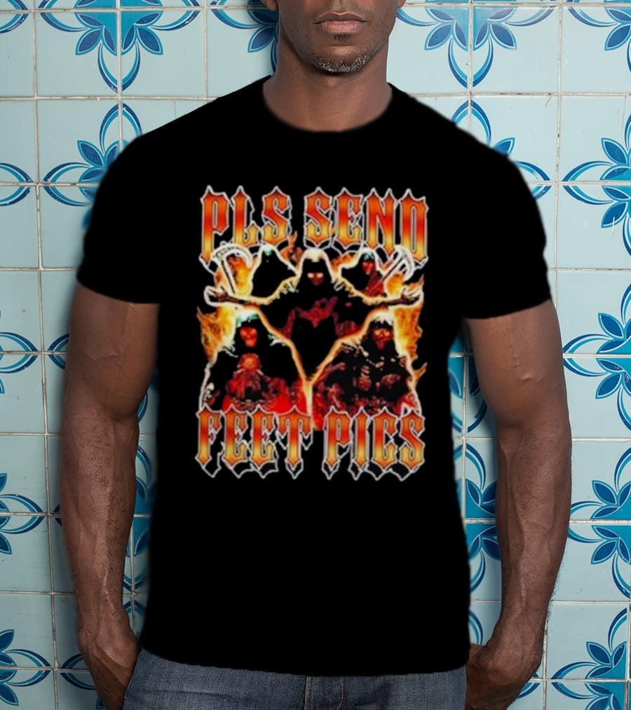 Pls Send Feet Pics Reaper Flames Vintage T-Shirt