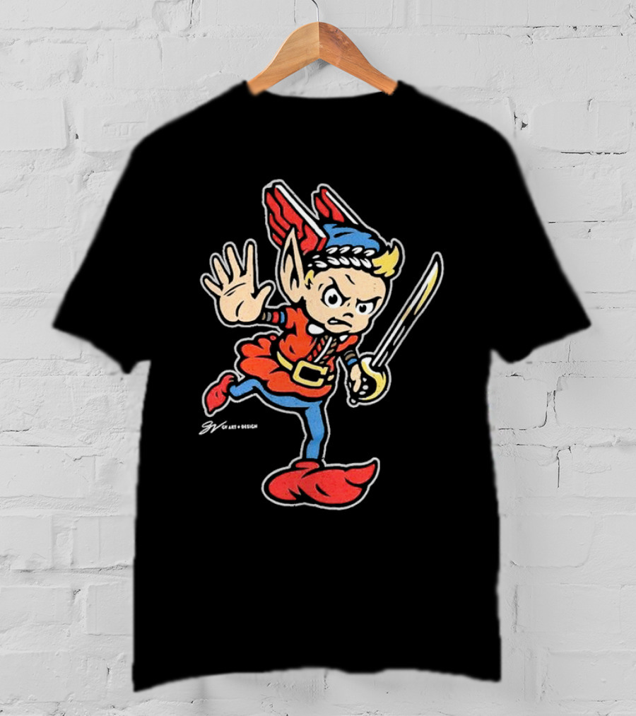 Cleveland United Vintage Cartoon Style Warrior Elf With Sword T-Shirt