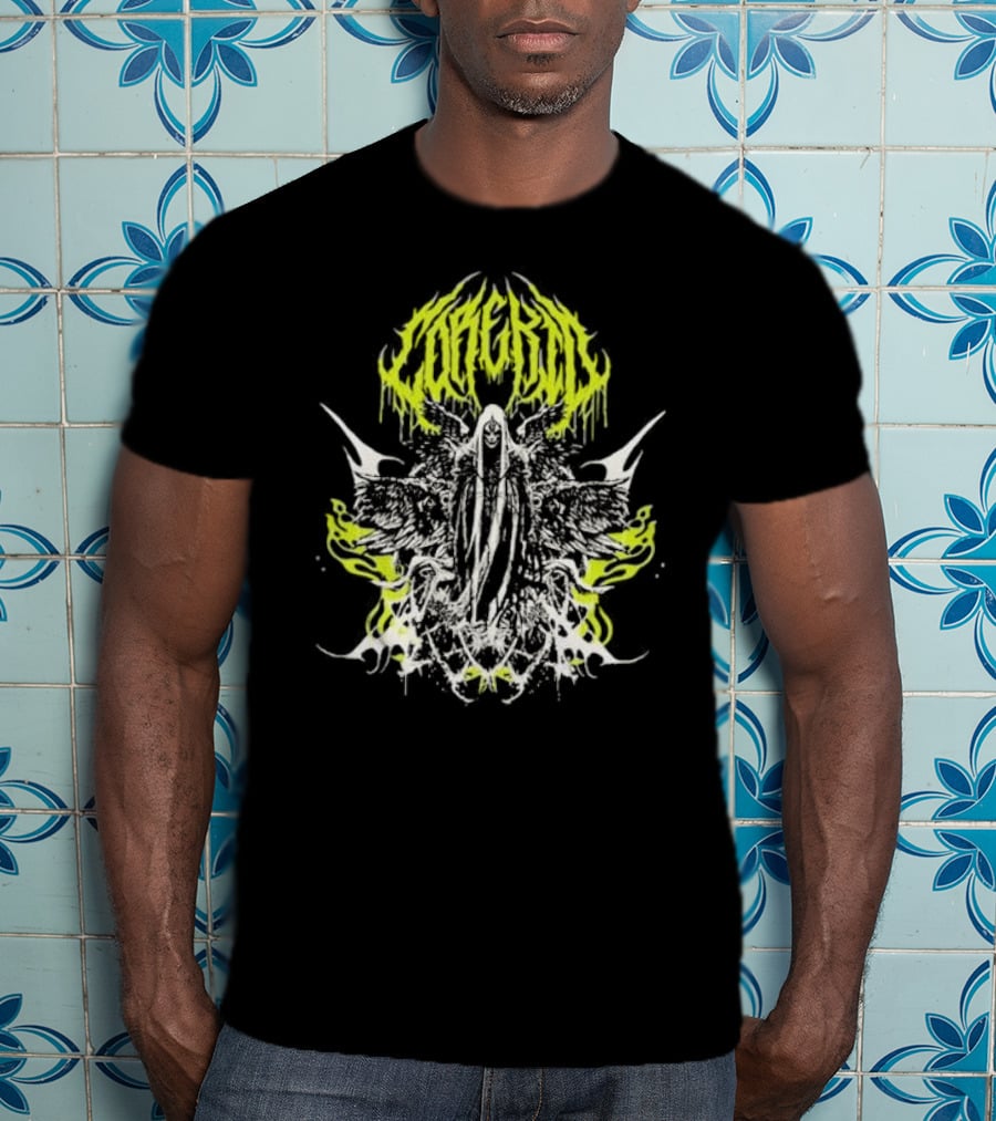 Corekid Dark Angel Grim Reaper Gothic Wings Neon T-Shirt