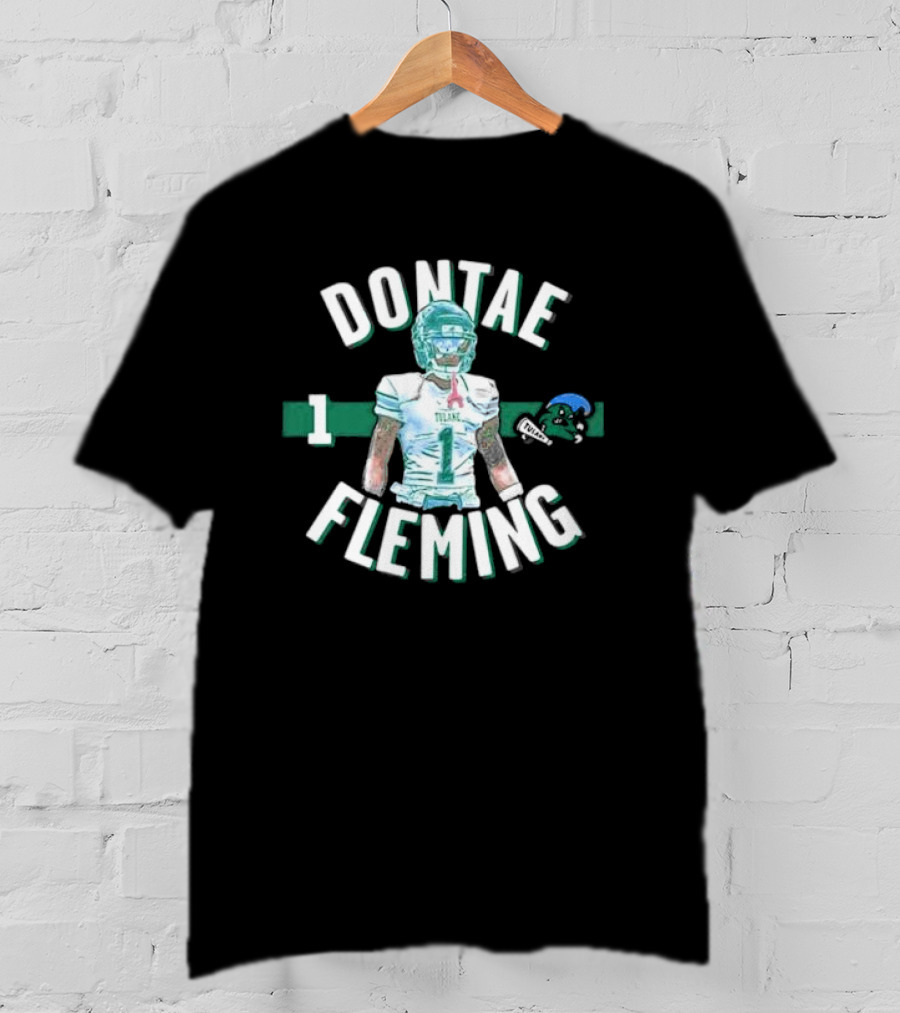 Dontae Fleming 1 Tulane Green Wave Football Player Image T-Shirt