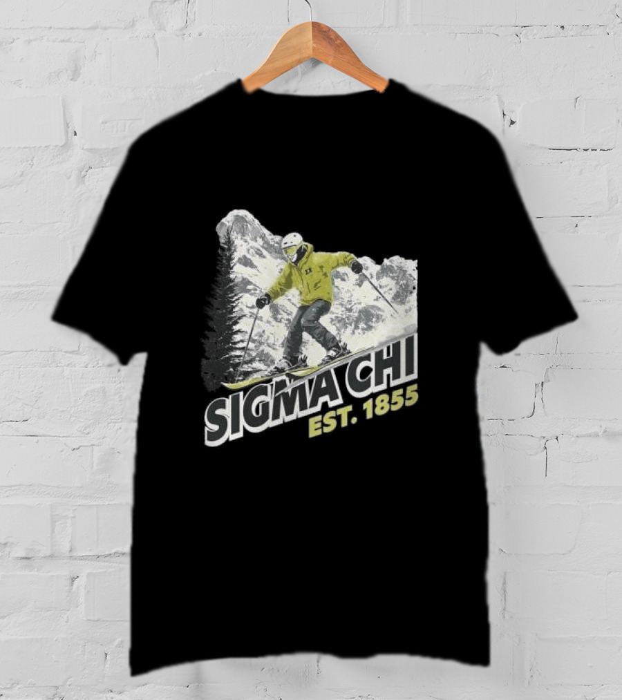Sigma Chi Ski Club Est 1855 Snowy Mountain Adventure T-Shirt