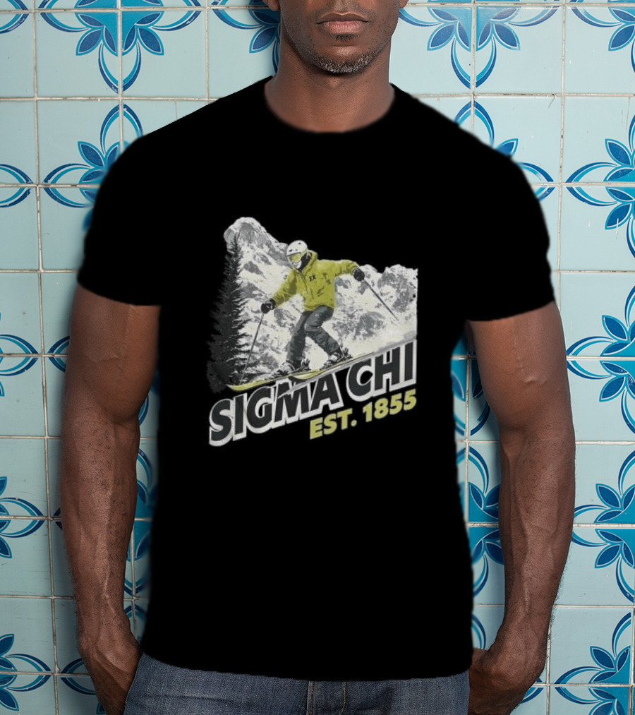 Sigma Chi Ski Club Est 1855 Snowy Mountain Adventure T-Shirt
