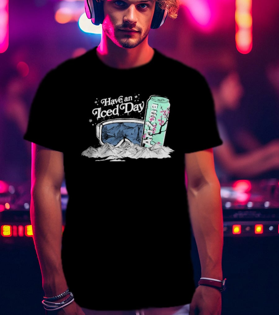 Have An Iced Day Arizona Can Sunglasses Snowy Mountains Blossom T-Shirt