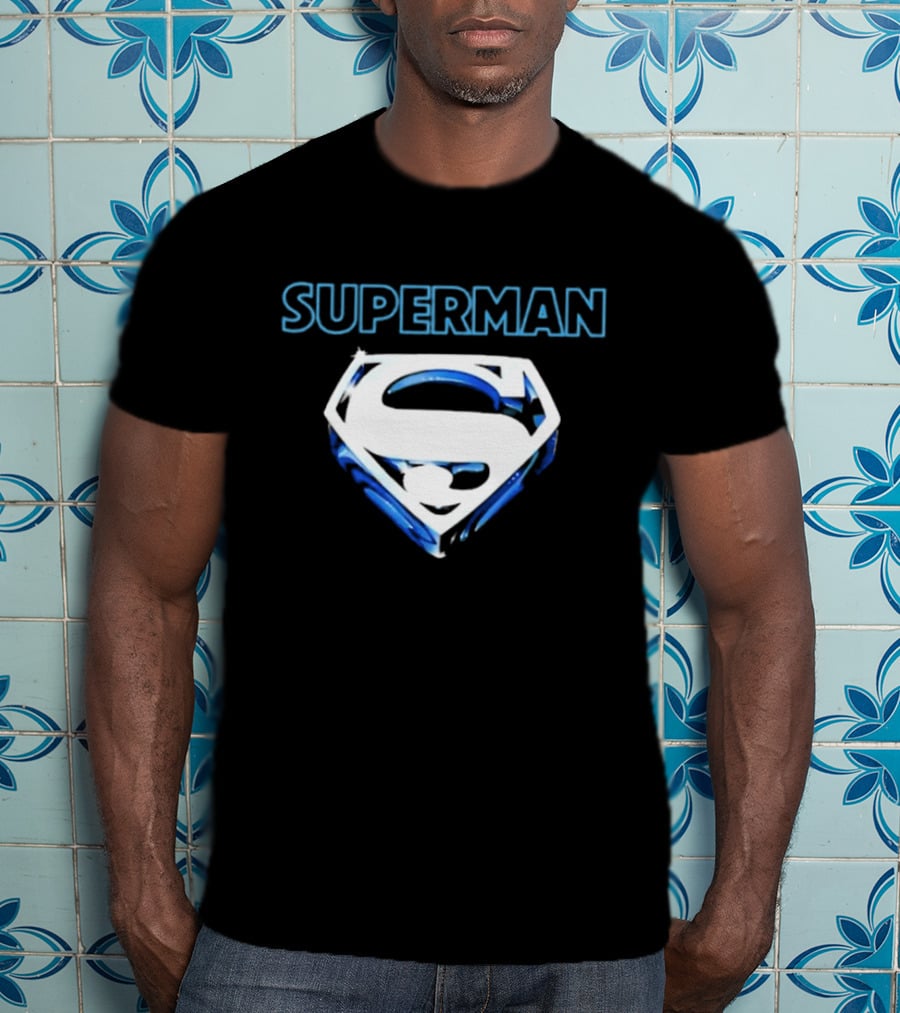 Superman Donner-esque Look White And Blue Iconic Shield T-Shirt