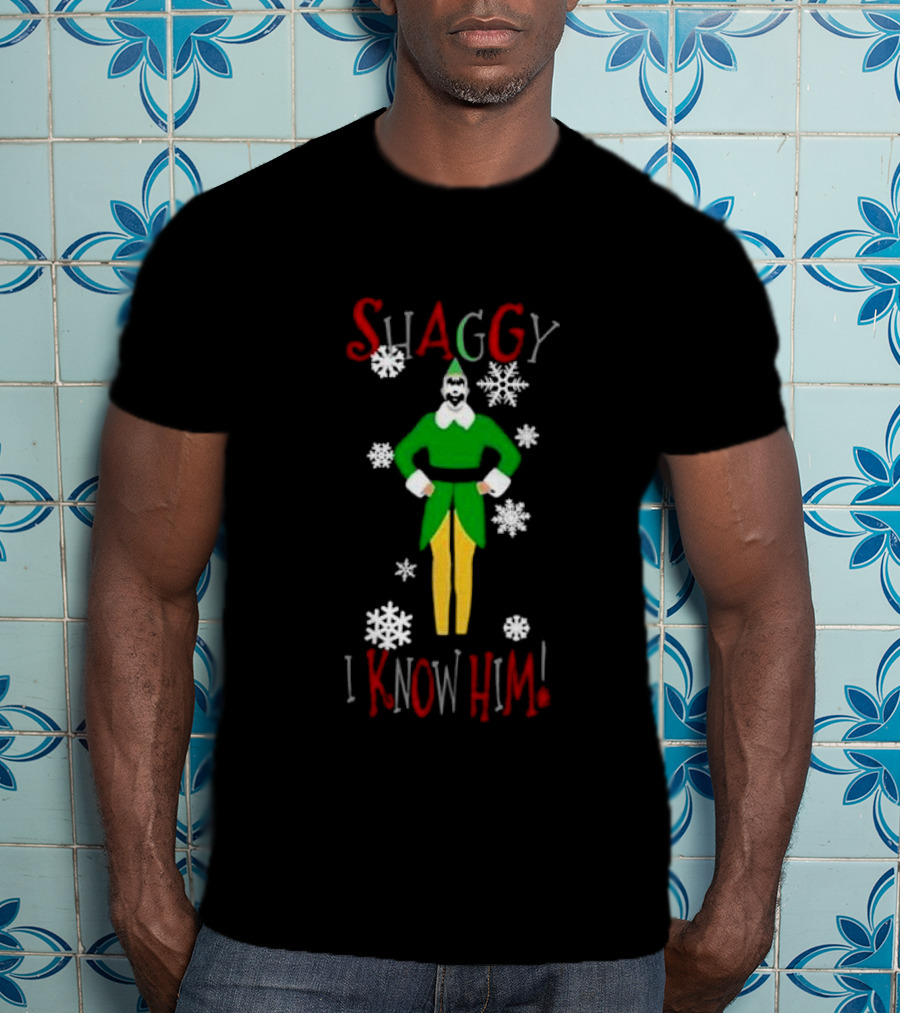 Shaggy Elf I Know Him Snowflakes T-Shirt